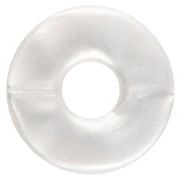 Pendentif donuts 21 mm en résine - Blanc nacré x1