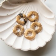Pendentif donuts 21 mm en résine - Bronze marbré x1
