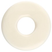 Pendentif donuts 28 mm en résine - Ecru x1