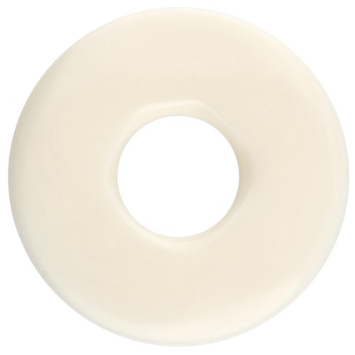 Pendentif donuts 28 mm en résine - Ecru x1