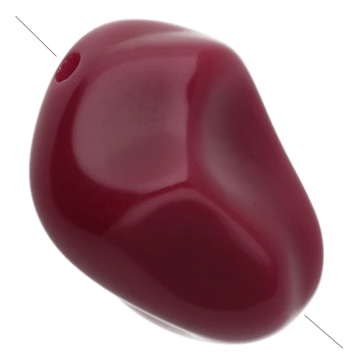 Perles nuggets irréguliers 13x9 mm en résine opaque - Lie de vin x8