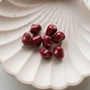 Perles nuggets irréguliers 13x9 mm en résine opaque - Lie de vin x8