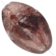 Perle olive 4 faces 27x17 mm effet craquelé en résine translucide - Marron - Beige