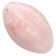 Perle olive 4 faces 27x17 mm effet craquelé en résine translucide - Rose poudré x1