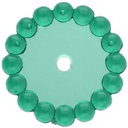 Perles rondelles 15 mm avec petites boules en résine transparente - Vert foncé x6