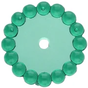 Perles rondelles 15 mm avec petites boules en résine transparente - Vert foncé x6