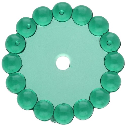 Perles rondelles 15 mm avec petites boules en résine transparente - Vert foncé x6
