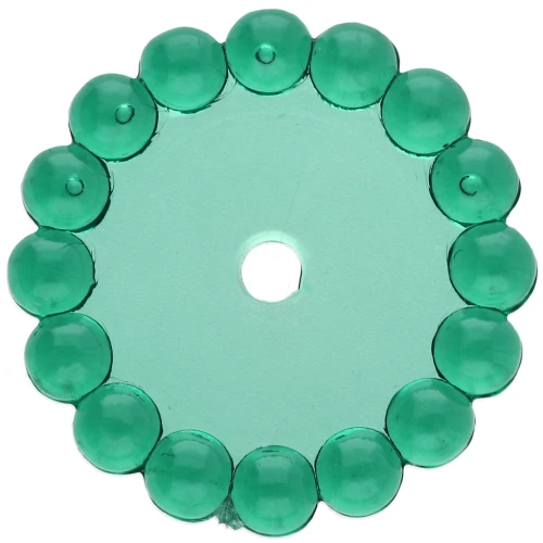 Perles rondelles 15 mm avec petites boules en résine transparente - Vert foncé x6