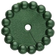 Perles rondelles 15 mm avec petites boules en résine opaque - Vert foncé nacré x6