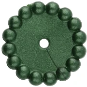 Perles rondelles 15 mm avec petites boules en résine opaque - Vert foncé nacré x6