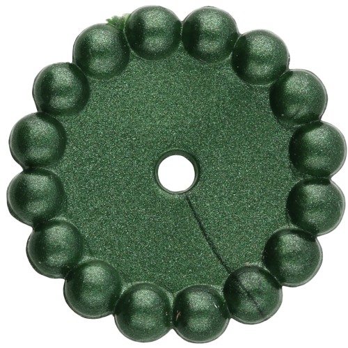 Perles rondelles 15 mm avec petites boules en résine opaque - Vert foncé nacré x6