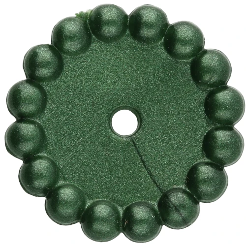 Perles rondelles 15 mm avec petites boules en résine opaque - Vert foncé nacré x6