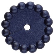 Perles rondelles 15 mm avec petites boules en résine opaque - Bleu foncé nacré x6