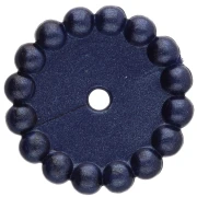 Perles rondelles 15 mm avec petites boules en résine opaque - Bleu foncé nacré x6