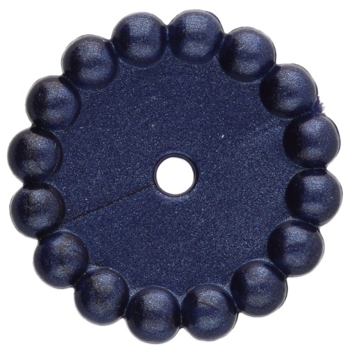 Perles rondelles 15 mm avec petites boules en résine opaque - Bleu foncé nacré x6