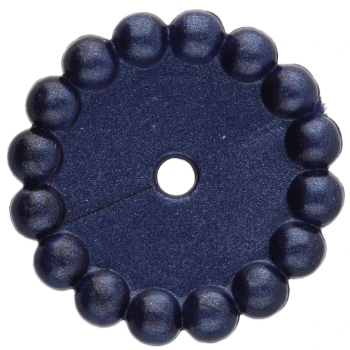 Perles rondelles 15 mm avec petites boules en résine opaque - Bleu foncé nacré x6