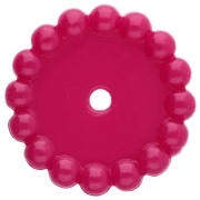 Perles rondelles 15 mm avec petites boules en résine opaque - Magenta foncé x6