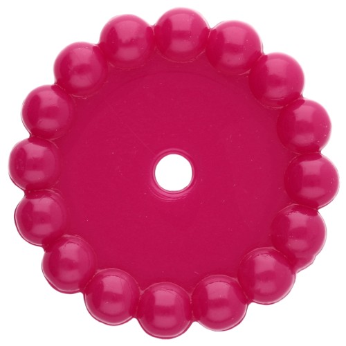 Perles rondelles 15 mm avec petites boules en résine opaque - Magenta foncé x6