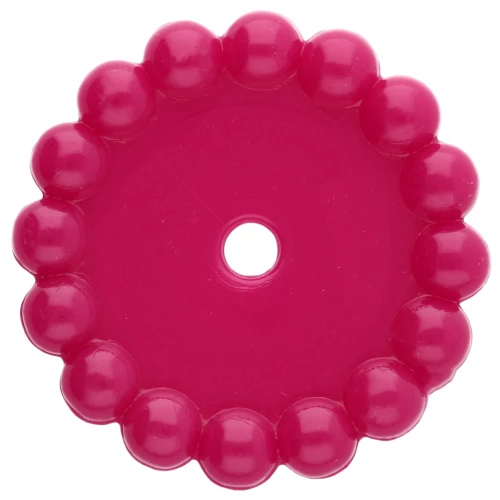 Perles rondelles 15 mm avec petites boules en résine opaque - Magenta foncé x6