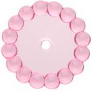 Perles rondelles 15 mm avec petites boules en résine transparente - Rose x6