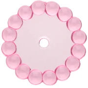 Perles rondelles 15 mm avec petites boules en résine transparente - Rose x6