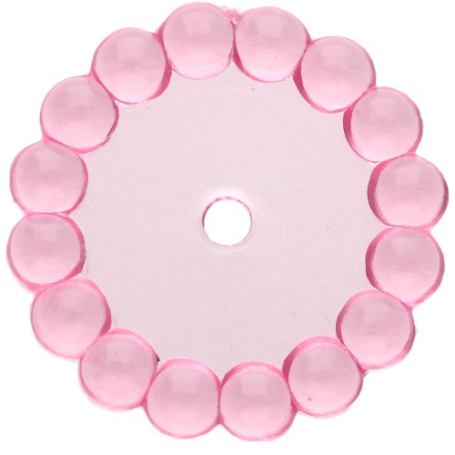 Perles rondelles 15 mm avec petites boules en résine transparente - Rose x6
