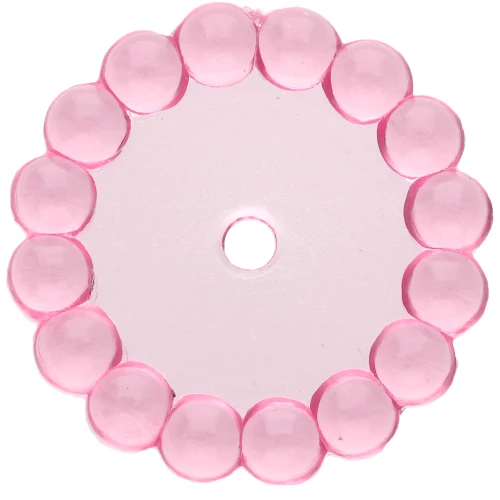 Perles rondelles 15 mm avec petites boules en résine transparente - Rose x6