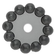 Perles rondelles 10 mm avec petites boules en résine transparente - Gris foncé x10