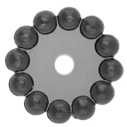 Perles rondelles 10 mm avec petites boules en résine transparente - Gris foncé x10