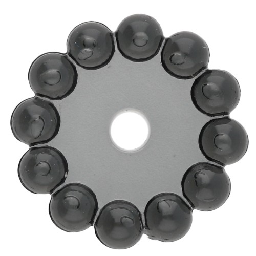 Perles rondelles 10 mm avec petites boules en résine transparente - Gris foncé x10