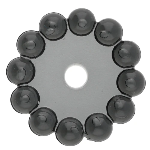 Perles rondelles 10 mm avec petites boules en résine transparente - Gris foncé x10