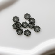 Perles rondelles 10 mm avec petites boules en résine transparente - Gris foncé x10
