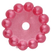 Perles rondelles 10 mm avec petites boules en résine opaque - Framboise nacré x10