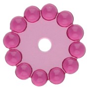 Perles rondelles 10 mm avec petites boules en résine transparente - Fuchsia x10