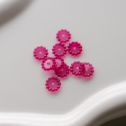 Perles rondelles 10 mm avec petites boules en résine transparente - Fuchsia x10