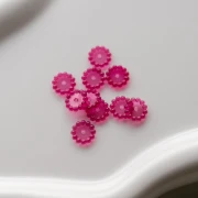 Perles rondelles 10 mm avec petites boules en résine transparente - Fuchsia x10