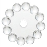 Perles rondelles 10 mm avec petites boules en résine transparente - Crystal x10
