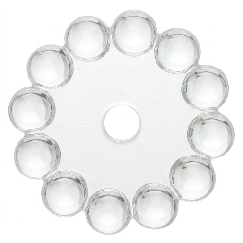 Perles rondelles 10 mm avec petites boules en résine transparente - Crystal x10