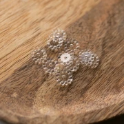 Perles rondelles 10 mm avec petites boules en résine transparente - Crystal x10