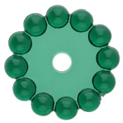 Perles rondelles 10 mm avec petites boules en résine transparente - Vert foncé x10
