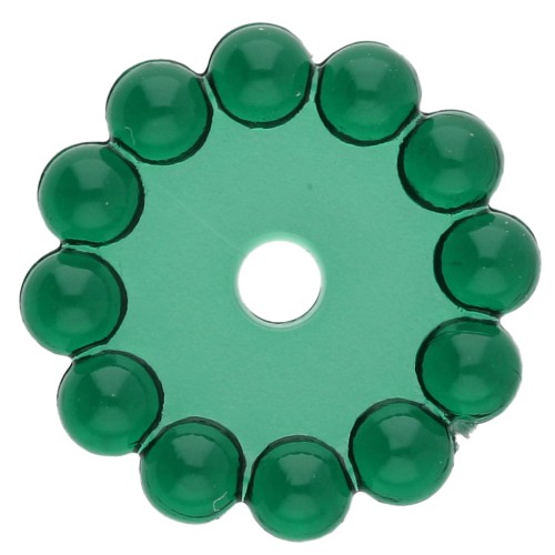 Perles rondelles 10 mm avec petites boules en résine transparente - Vert foncé x10