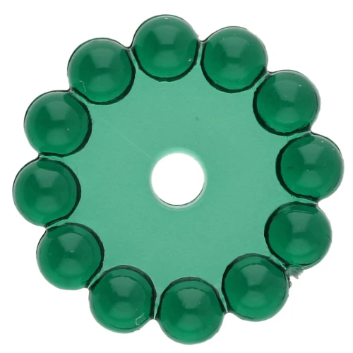 Perles rondelles 10 mm avec petites boules en résine transparente - Vert foncé x10
