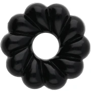 Perles rondelles 18 mm effet torsadé en résine opaque - Noir x4