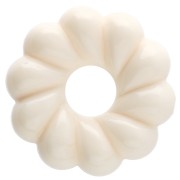 Perles rondelles 18 mm effet torsadé en résine opaque - Ivoire x4