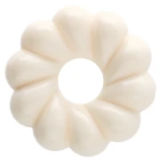 Perles rondelles 18 mm effet torsadé en résine opaque - Ivoire x4