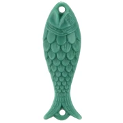 Intercalaire poisson 27x9 mm en résine - Vert turquoise x1