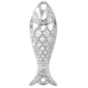 Intercalaire poisson 27x9 mm en résine - Argenté x1
