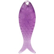 Pendentif poisson 27x9 mm en résine - Violet translucide x1