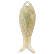 Pendentif poisson 27x9 mm en résine - Tilleul - Marbré doré x1