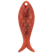 Pendentif poisson 27x9 mm en résine - Brique marbré x1